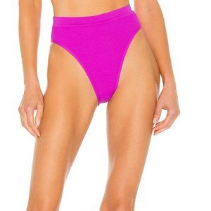 l*space Swim‎ High Waist Frenchi Bitsy Ribbed Bikini Bottom Pitaya Large